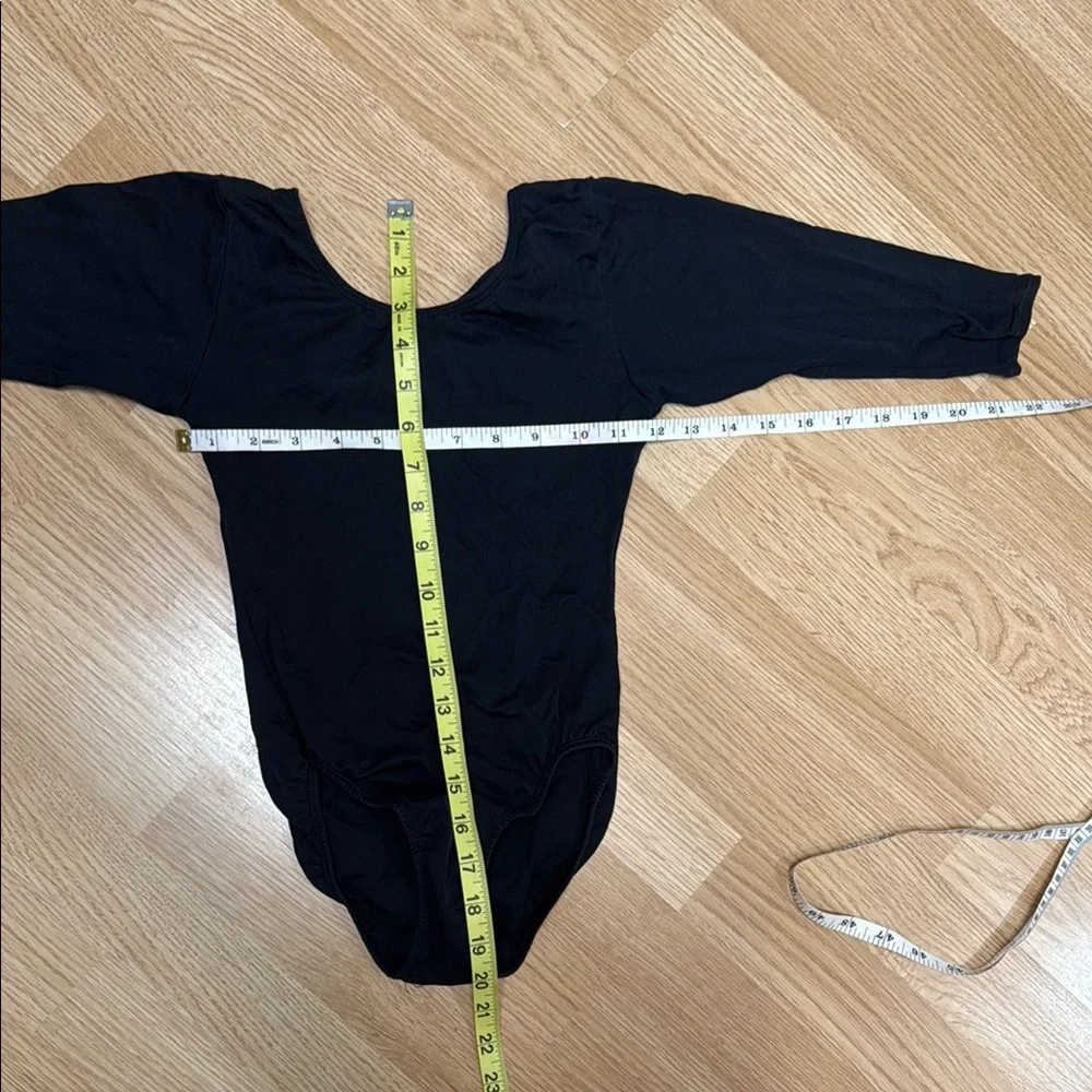 Jacques Moret Girls 10 12 Black Long Sleeve Dance Leotard Ballet Costume